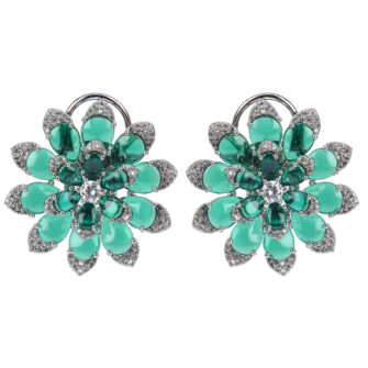 Green Primrose Statement Earrings